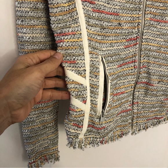 Nic+Zoe Jacket Dandelion Tweed Fringe Zip up Jacket Sz small - Picture 10 of 15